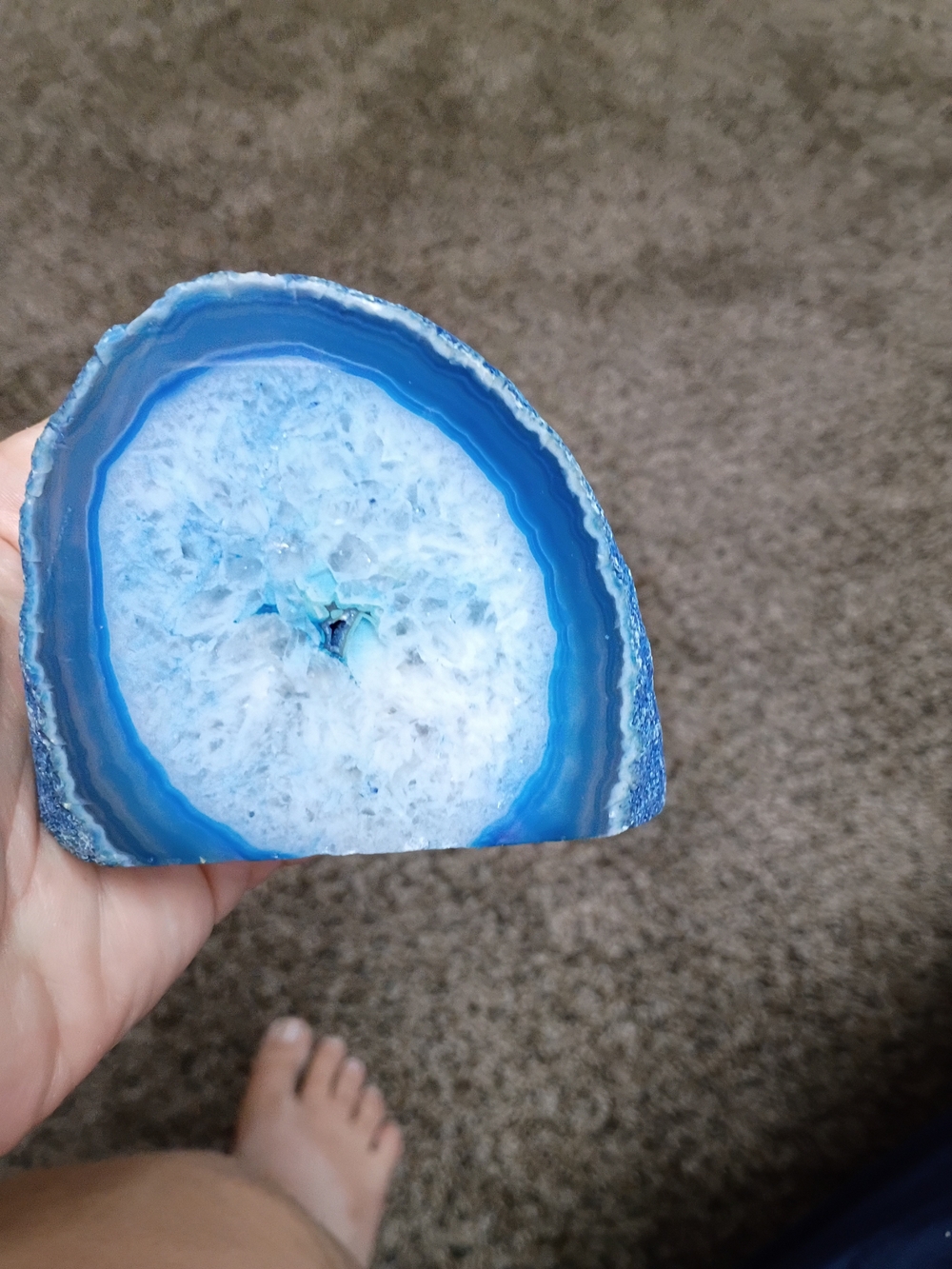 Blue Banded Agate Geode Slice
